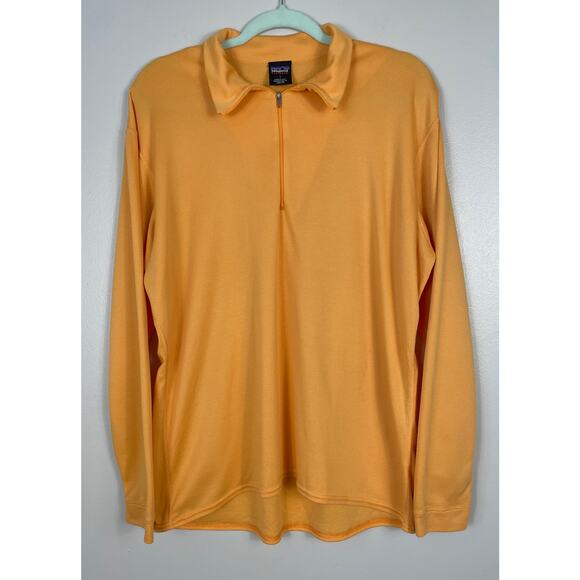 Patagonia Capilene Baselayer Shirt Orange Large Quarter Zip Pullover - Picture 1 of 8